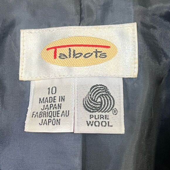 Talbots Women’s Navy Blue 100% Wool Fitted One Button Blazer Size 10 - Picture 10 of 12
